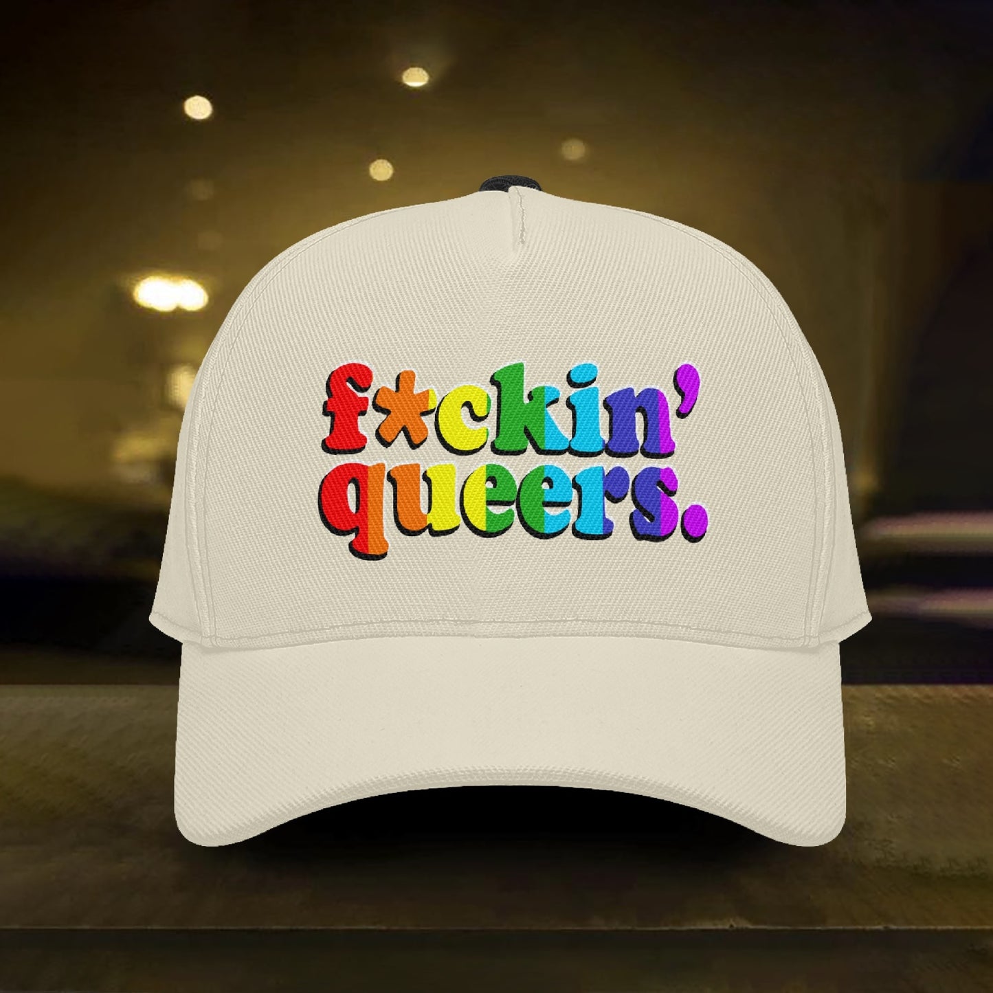 F*ckin' Queers Ivory Baseball Caps